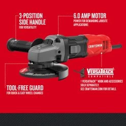 CRAFTSMAN 4.5-in 6-Amp Corded Small Angle Grinder (CMEG100)