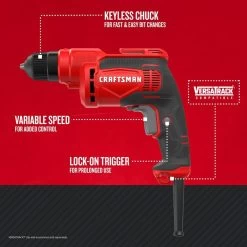CRAFTSMAN 6.5-Amp 3/8-in Corded Drill (CMED731)
