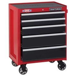 CRAFTSMAN 26.5-in W X 34-in H 5-Drawer Steel Tool Cabinet (Red) -CRAFTSMAN shop 1048607 09645347 001