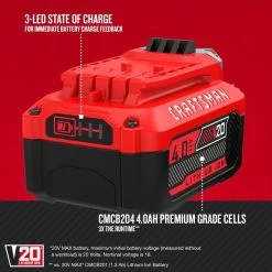 CRAFTSMAN 20-Volt MAX 4Ah Lithium-Ion Battery 15 CRAFTSMAN 20-Volt MAX 4Ah Lithium-Ion Battery -CRAFTSMAN shop 1056453 14207027