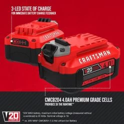 CRAFTSMAN 20-Volt MAX 4Ah Lithium-Ion Battery (2-Pack) -CRAFTSMAN shop 1056454 12115673