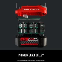 CRAFTSMAN 20-Volt MAX 4Ah Lithium-Ion Battery (2-Pack) -CRAFTSMAN shop 1056454 12115675