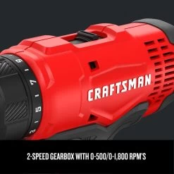 CRAFTSMAN 20-Volt Max 1/2-in Variable Speed Cordless Drill (2 -Batteries Included And Charger Included)