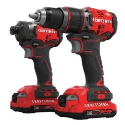 CRAFTSMAN 20-Volt Max 2-Tool Brushless Power Tool Combo Kit With Soft Case (2-Batteries Included And Charger Included) -CRAFTSMAN shop 1056463 14206612
