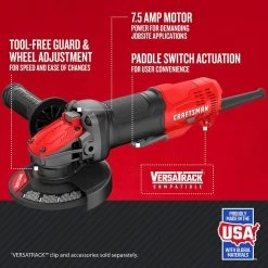 CRAFTSMAN 4.5-in 7.5-Amp Corded Small Angle Grinder (CMEG200) 14 CRAFTSMAN 4.5-in 7.5-Amp Corded Small Angle Grinder (CMEG200) -CRAFTSMAN shop 1061195 11625877
