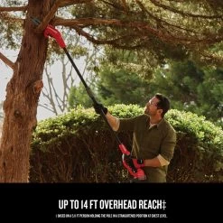 Craftsman Chainsaw With Extension Pole - 20 V - 4 AH - Red And Black