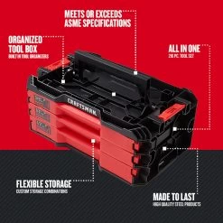 CRAFTSMAN 216-Piece Standard - 3 Drawer Mech Tool Set -CRAFTSMAN shop 1368711 45422207