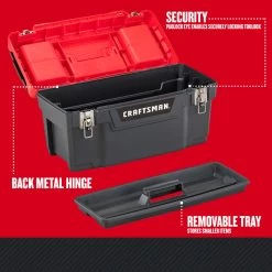 Craftsman 25-in Black/Red Plastic Lockable Tool Box -CRAFTSMAN shop 1419401 49653981
