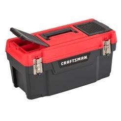 Craftsman 25-in Black/Red Plastic Lockable Tool Box -CRAFTSMAN shop 1419401 49654002