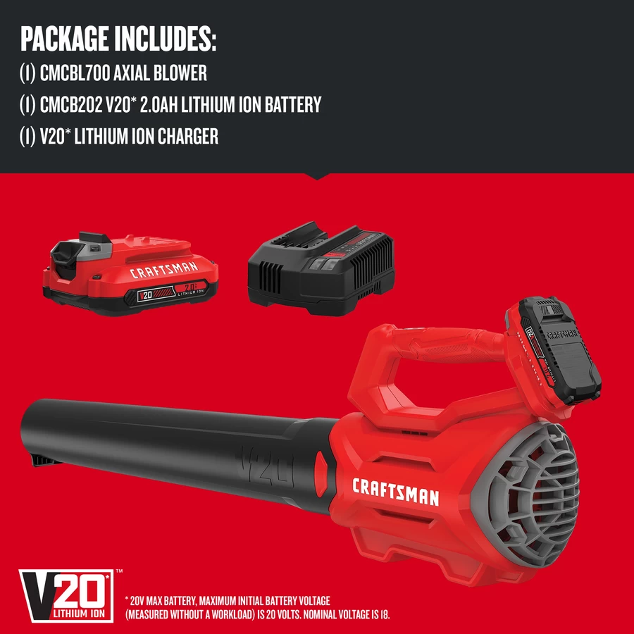 Craftsman Cordless Blower 20 V Lithium-Ion-340 Cfm 90 Mph - Battery And Charger Included 6 Craftsman Cordless Blower 20 V Lithium-Ion-340 Cfm 90 Mph - Battery And Charger Included - Image 6
