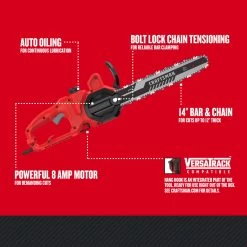Craftsman Electric Chainsaw 8 A - 14-in - Red -CRAFTSMAN shop 1438115 15366536