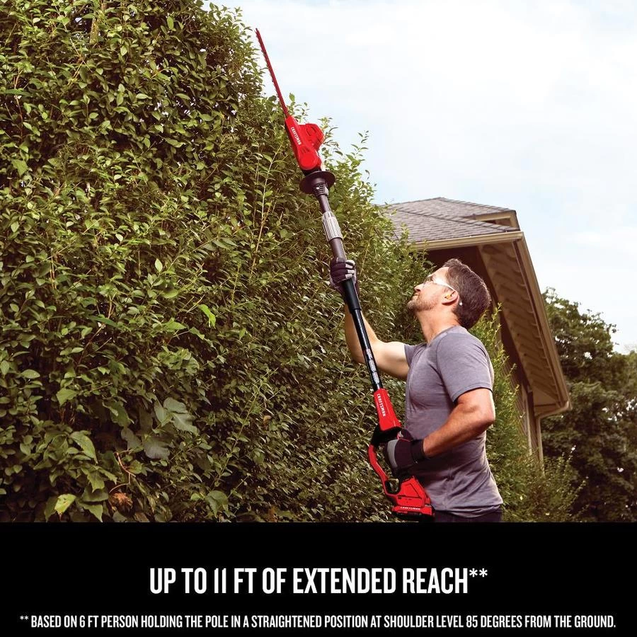 Craftsman Cordless 18-in Pole Hedge Trimmer - 20 V - Red 5 Craftsman Cordless 18-in Pole Hedge Trimmer - 20 V - Red - Image 5