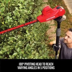 Craftsman Cordless 18-in Pole Hedge Trimmer - 20 V - Red 15 Craftsman Cordless 18-in Pole Hedge Trimmer - 20 V - Red -CRAFTSMAN shop 1438119 13233429