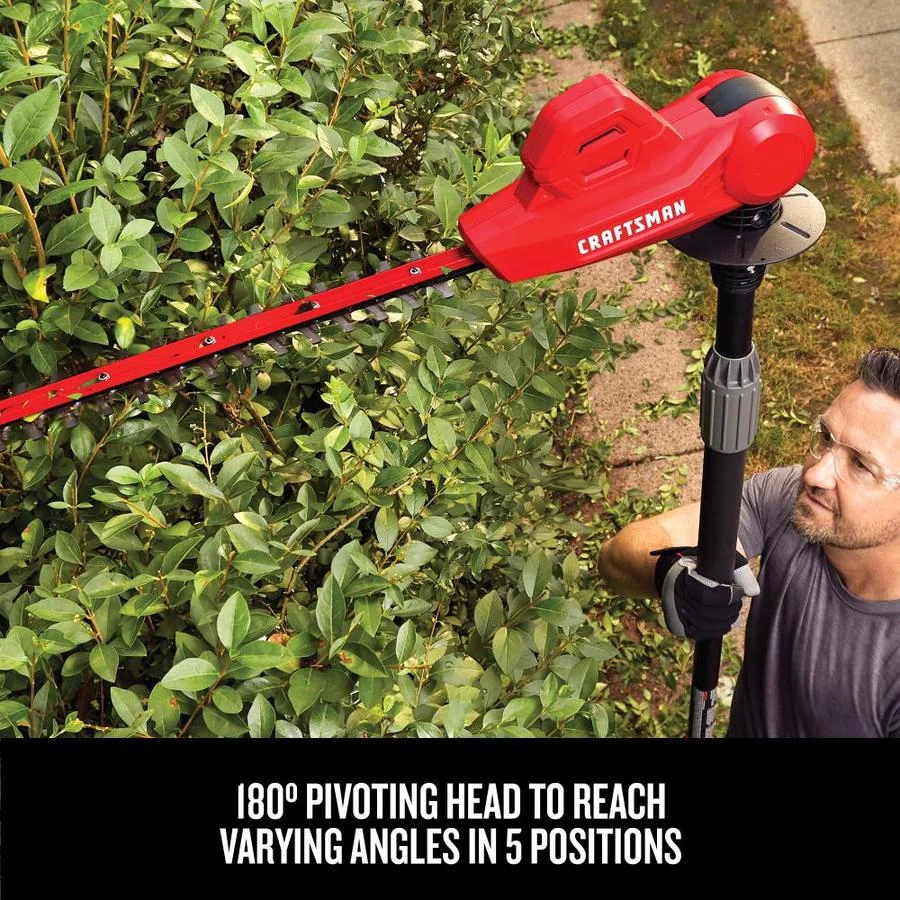 Craftsman Cordless 18-in Pole Hedge Trimmer - 20 V - Red 7 Craftsman Cordless 18-in Pole Hedge Trimmer - 20 V - Red - Image 7