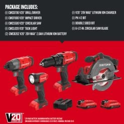 CRAFTSMAN V20 20-Volt Max 4-Tool Power Tool Combo Kit 16 CRAFTSMAN V20 20-Volt Max 4-Tool Power Tool Combo Kit -CRAFTSMAN shop 1519494 44916356