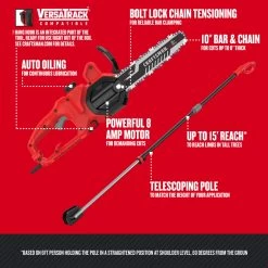 Craftsman 8 Amp 10-in Chain Saw - 2 In 1 Corded Pole -CRAFTSMAN shop 3108840 42513158