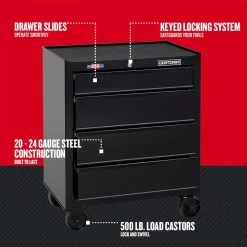 CRAFTSMAN 27-in W X 32.5-in H - 4 Drawer Steel Tool Cabinet (Black) -CRAFTSMAN shop 997949 10362515